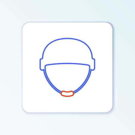 Line Military helmet icon isolated on white background. Army hat symbol of defense and protect. Protective hat. Colorful outline concept. Vectorのイラスト素材
