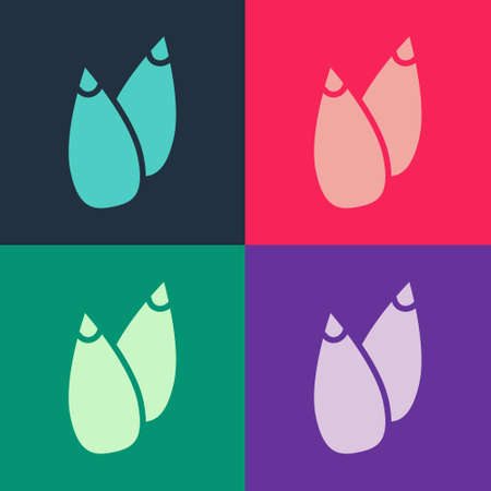 Pop art Seeds of a specific plant icon isolated on color background. Vectorのイラスト素材