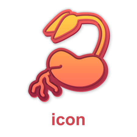 Gold Sprout icon isolated on white background. Seed and seedling. Leaves sign. Leaf nature. Vectorのイラスト素材