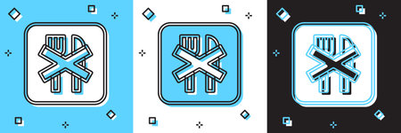 Set Ramadan fasting icon isolated on blue and white, black background. Religious fasting. Vector