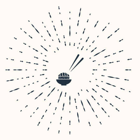 Grey Sushi icon isolated on beige background. Traditional Japanese food. Abstract circle random dots. Vector.のイラスト素材