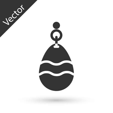 Grey Fishing spoon icon isolated on white background. Fishing baits in shape of fish. Fishing tackle. Vectorのイラスト素材
