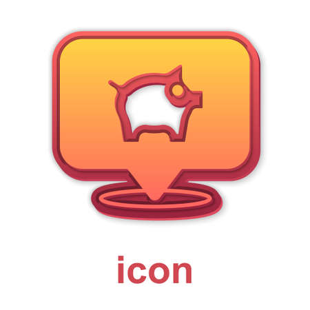 Gold Piggy bank icon isolated on white background. Icon saving or accumulation of money, investment. Vectorのイラスト素材