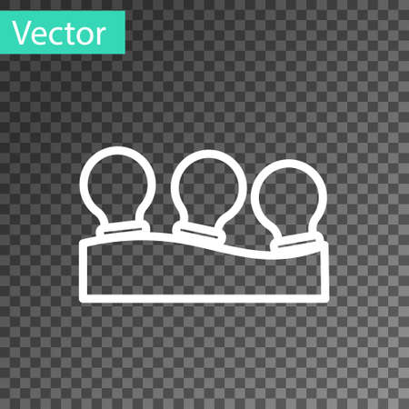 White line Vacuum cans icon isolated on transparent background. Massage jars for face and body. Medical anticellulite cups. Vectorのイラスト素材