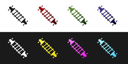 Set Bicycle suspension icon isolated on black and white background. Vectorのイラスト素材