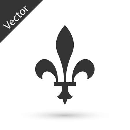 Grey Fleur De Lys icon isolated on white background. Vectorのイラスト素材