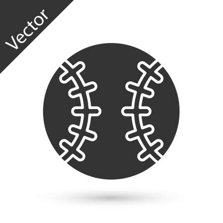 Grey Baseball ball icon isolated on white background. Vectorのイラスト素材