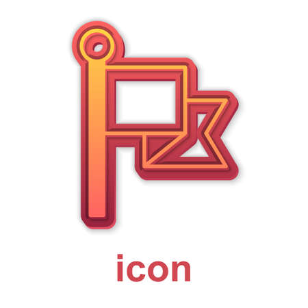 Gold Flag icon isolated on white background. Victory, winning and conquer adversity concept. Vectorのイラスト素材