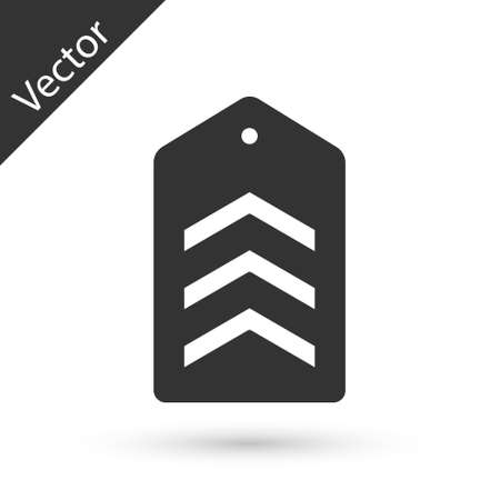 Grey Military rank icon isolated on white background. Military badge sign. Vectorのイラスト素材