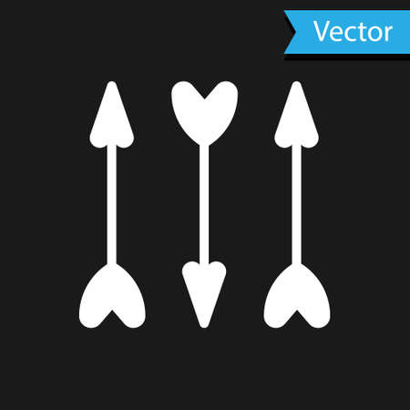 White Hipster arrows icon isolated on black background. Vectorのイラスト素材