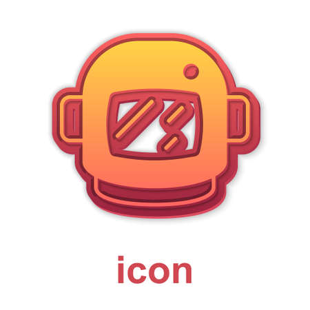 Gold Astronaut helmet icon isolated on white background. Vectorのイラスト素材