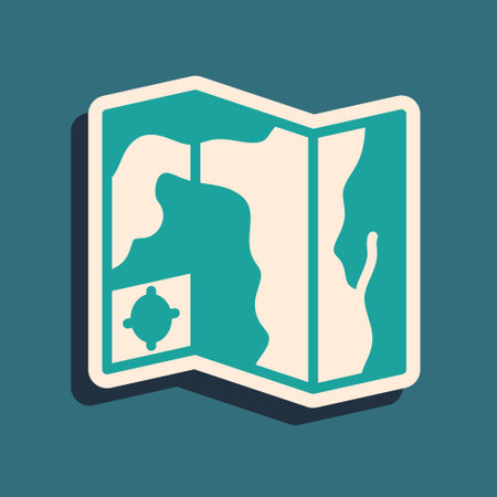 Green World travel map with airplanes icon isolated on green background. Long shadow style. Vectorのイラスト素材