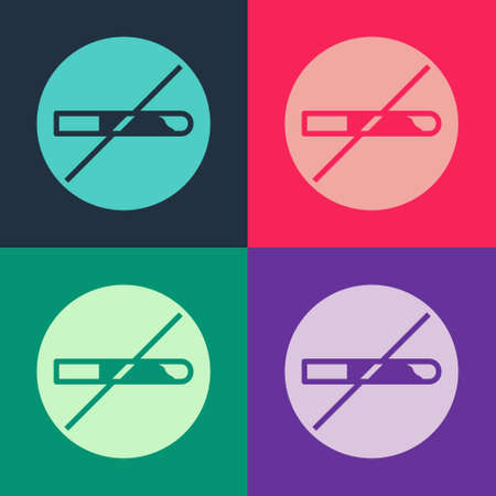 Pop art No Smoking icon isolated on color background. Cigarette symbol. Vectorのイラスト素材