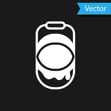 White Paint bucket icon isolated on black background. Vectorのイラスト素材