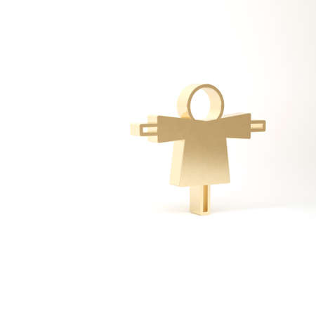 Gold Scarecrow icon isolated on white background. 3d illustration 3D renderの写真素材