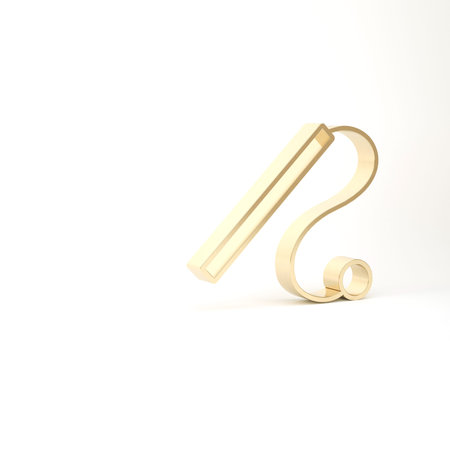 Gold Pet cat toy icon isolated on white background. 3d illustration 3D renderの写真素材