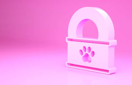 Pink Canned food icon isolated on pink background. Food for animals. Pet food can. Minimalism concept. 3d illustration 3D renderの写真素材