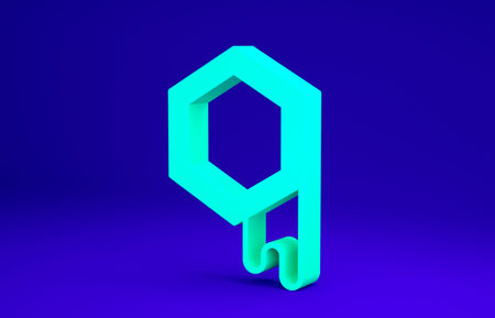 Green Honeycomb icon isolated on blue background. Honey cells symbol. Sweet natural food. Minimalism...