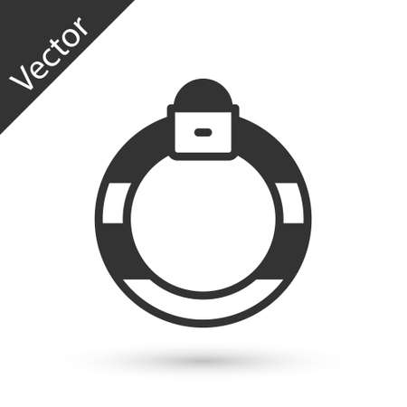 Grey Fantasy magic stone ring with gem icon isolated on white background. Vectorのイラスト素材