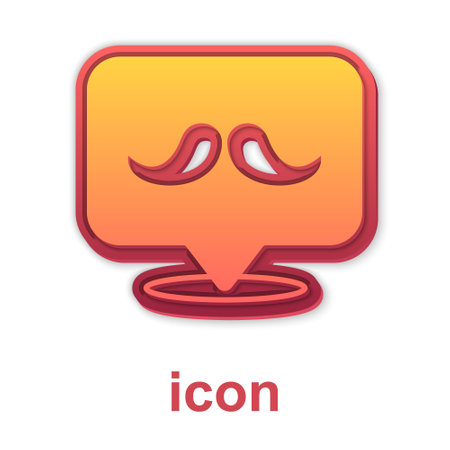 Gold Mustache icon isolated on white background. Barbershop symbol. Facial hair style. Vectorのイラスト素材