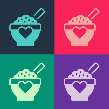 Pop art Donation food icon isolated on color background. Vectorのイラスト素材