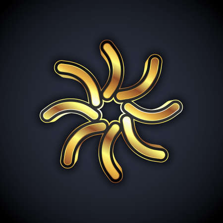 Gold Black hole icon isolated on black background. Space hole. Collapsar. Vectorのイラスト素材