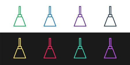 Set line Chandelier icon isolated on black and white background. Vectorのイラスト素材