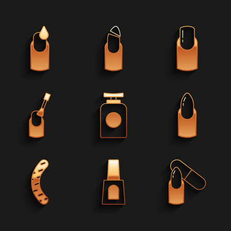 Set Tube of hand cream, Bottle nail polish, Nail file, manicure, and Manicure icon. Vectorのイラスト素材