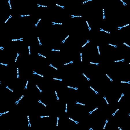 Line Barbecue fork icon isolated seamless pattern on black background. BBQ fork sign. Barbecue and grill tool. Vectorのイラスト素材