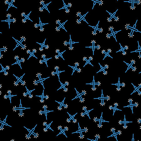 Line Sparkler firework icon isolated seamless pattern on black background. Festive Christmas sparkler candle lights. Merry Christmas and Happy New Year. Vectorのイラスト素材