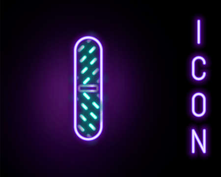 Glowing neon line Nail file icon isolated on black background. Manicure tool. Colorful outline concept. Vectorのイラスト素材