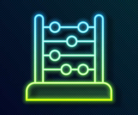 Glowing neon line Abacus icon isolated on black background. Traditional counting frame. Education sign. Mathematics school. Vectorのイラスト素材