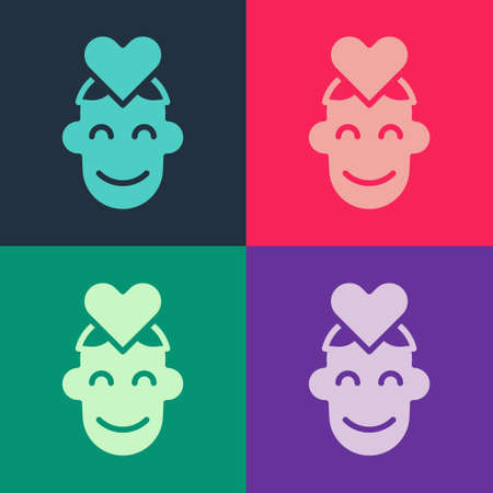 Pop art Volunteer icon isolated on color background. Vectorのイラスト素材