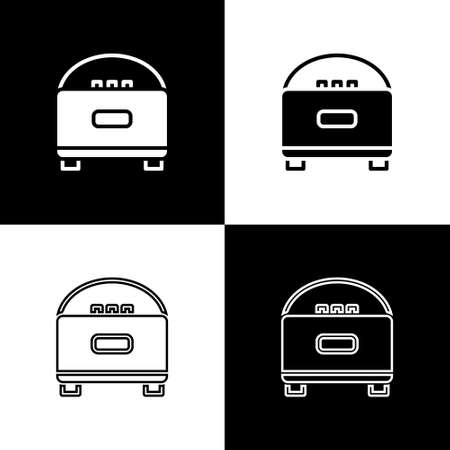 Set Stereo speaker icon isolated on black and white background. Sound system speakers. Music icon. Musical column speaker bass equipment. Vectorのイラスト素材