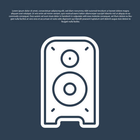 Blue line Stereo speaker icon isolated on blue background. Sound system speakers. Music icon. Musical column speaker bass equipment. Vectorのイラスト素材
