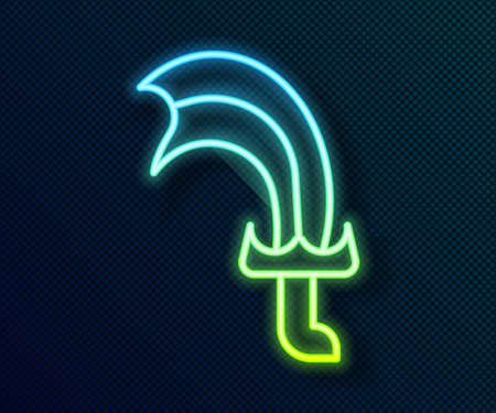 Glowing neon line Sword for game icon isolated on black background. Vectorのイラスト素材