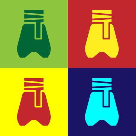 Pop art Cossack pants with a belt icon isolated on color background. Cossack bloomers. Vectorのイラスト素材