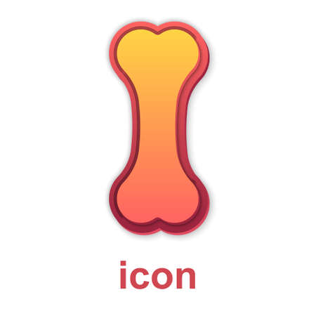 Gold Dog bone icon isolated on white background. Pets food symbol. Vectorのイラスト素材