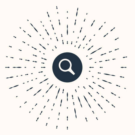 Grey Magnifying glass icon isolated on beige background. Search, focus, zoom, business symbol. Abstract circle random dots. Vectorのイラスト素材