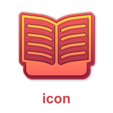 Gold Open book icon isolated on white background. Vectorのイラスト素材