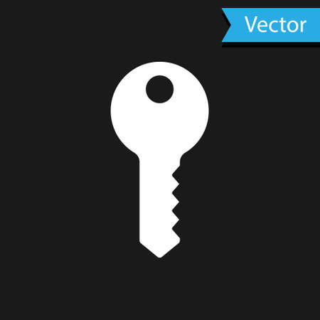 White House key icon isolated on black background. Vectorのイラスト素材