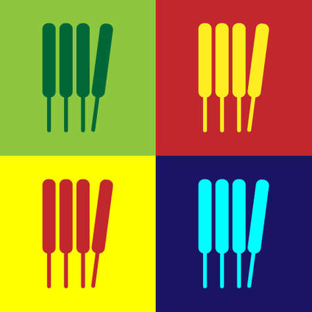 Pop art Aroma sticks, incense, aromas icon isolated on color background. Vectorのイラスト素材