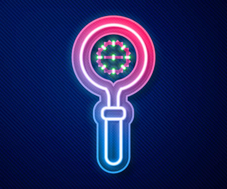 Glowing neon line Spatula icon isolated on blue background. Kitchen spatula icon. BBQ spatula sign. Barbecue and grill tool. Vectorのイラスト素材