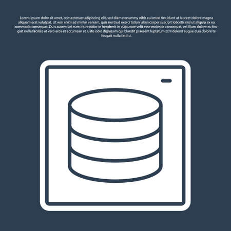 Blue line Server, Data, Web Hosting icon isolated on blue background. Vectorのイラスト素材