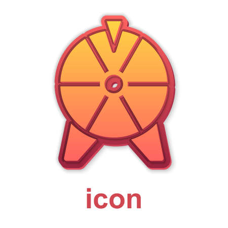Gold Lucky wheel icon isolated on white background. Vectorのイラスト素材
