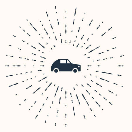 Grey Car icon isolated on beige background. Abstract circle random dots. Vectorのイラスト素材