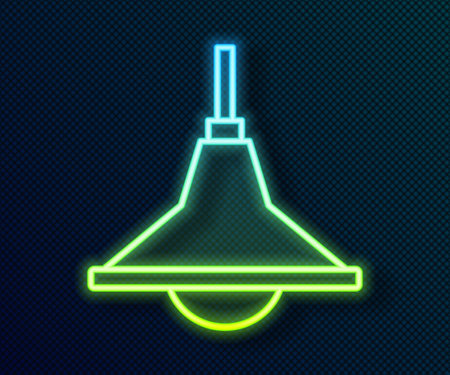 Glowing neon line Chandelier icon isolated on black background. Vectorのイラスト素材