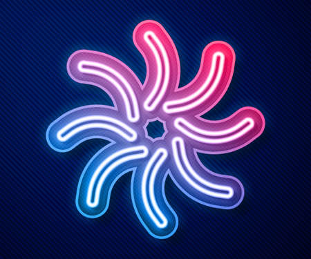 Glowing neon line Black hole icon isolated on blue background. Space hole. Collapsar. Vectorのイラスト素材