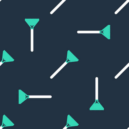 Line Garden rake for leaves icon isolated seamless pattern on black background. Tool for horticulture, agriculture, farming. Ground cultivator. Vectorのイラスト素材