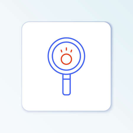 Line Paw search icon isolated on white background. Magnifying glass with animal footprints. Colorful outline concept. Vectorのイラスト素材